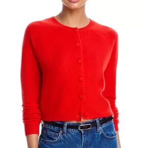Aqua cashmere Vibrant Red Women's Cardigan
